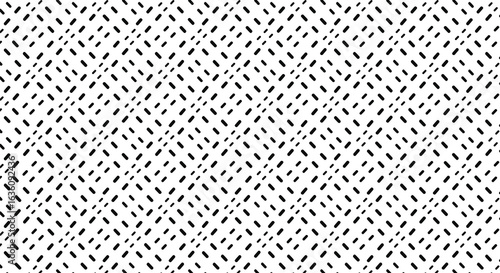 Seamless diagonal dash line pattern in black and white for modern minimal geometric background design