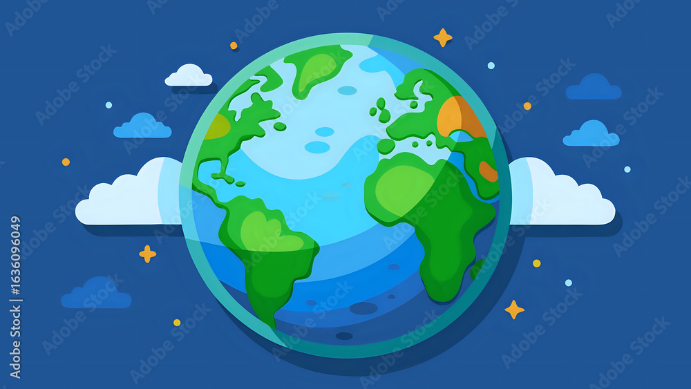 Fototapeta premium planet earth in space ,vector illustration white background