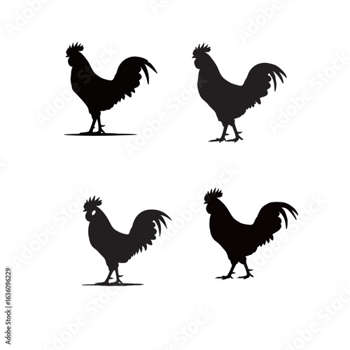 silhouette of a rooster with a transparent background