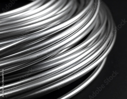 Close-up of coiled metallic strips