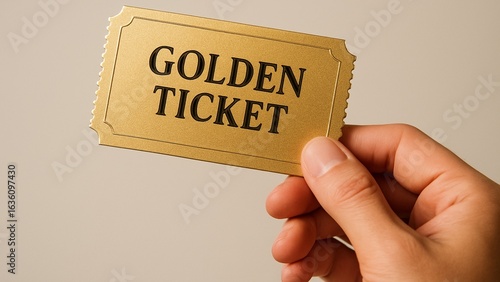 Hand Holding Golden Ticket