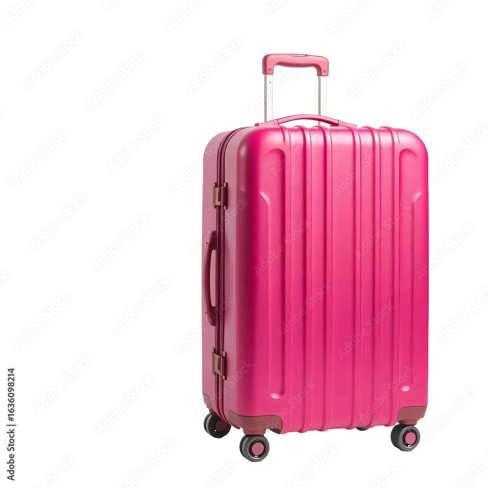 Pink travel suitcase isolated on transparent background Pink travel suitcase isolated on transparent background