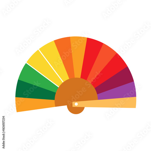 Colorful spectrum gauge icon representing different levels of measurement  