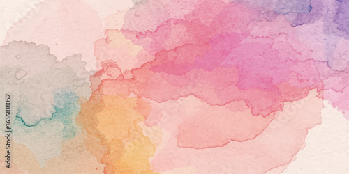 Abstract pink watercolor map background with a vintage world earth texture