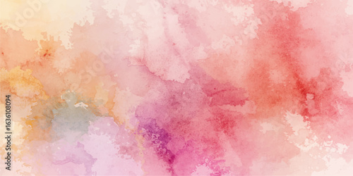 Abstract pink watercolor painting with artistic splash, texture, and paper design