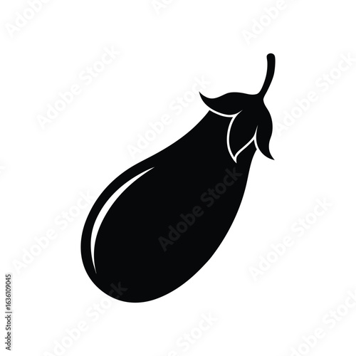 Eggplant vector icon. Simple silhouette. Healthy vegetable symbol for food or menu design.