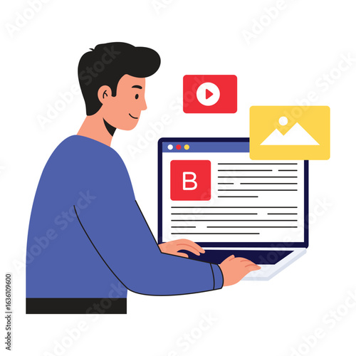 Content Review Flat vector illustration.