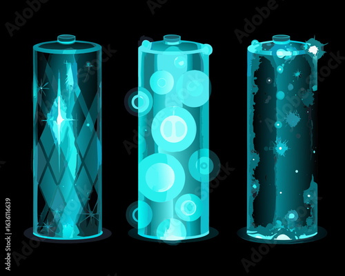 blue glass bottles