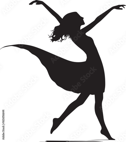Set of vector silhouettes of sexy pinup girls in dance shoes. Shapes of beautiful dancing women in different poses. Beauty and fashion model icons isolated on a white background.