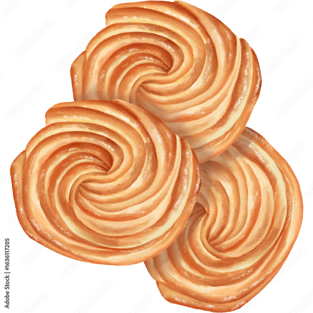Fototapeta premium Pastry Buns Illustration