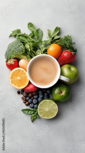 Wallpaper Mural Healthy Food and Drink Arrangement Torontodigital.ca