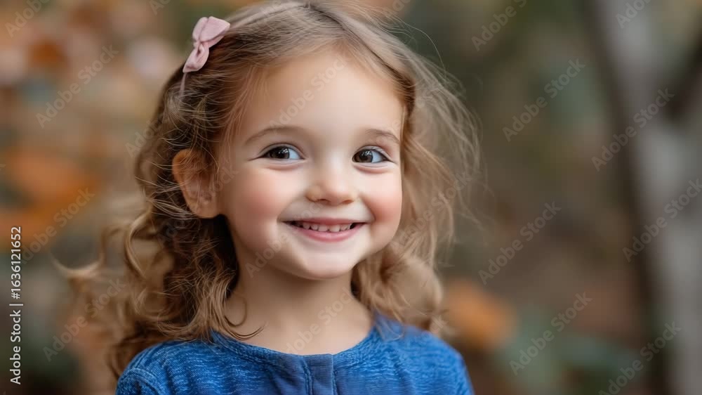 Close up of surprised little girl opening mouth, then smiling Close up of surprised little girl opening mouth, then smiling