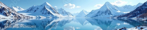 Wallpaper Mural Sparkling snow blankets a vast, still lake, reflecting majestic peaks , blue, winter scene, lake Torontodigital.ca