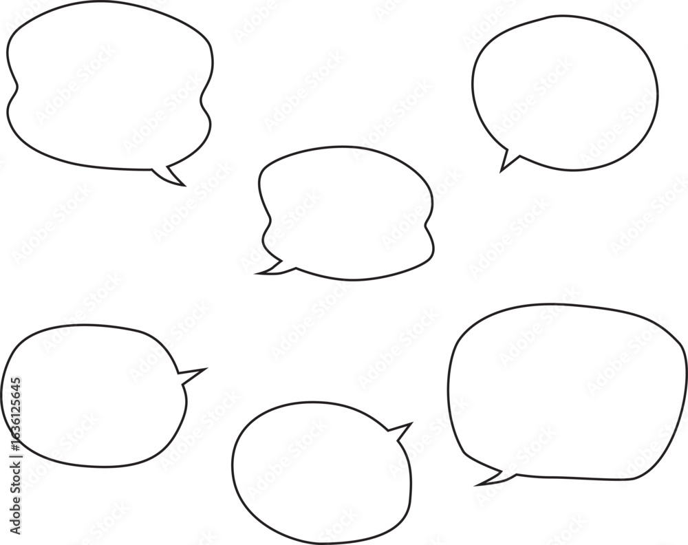 Fototapeta premium Line drawing of speech bubble. Hand drawn. Vector Illustration