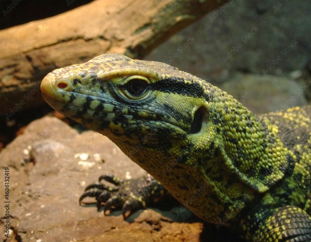 Fototapeta premium Close-up of lizard head and neck