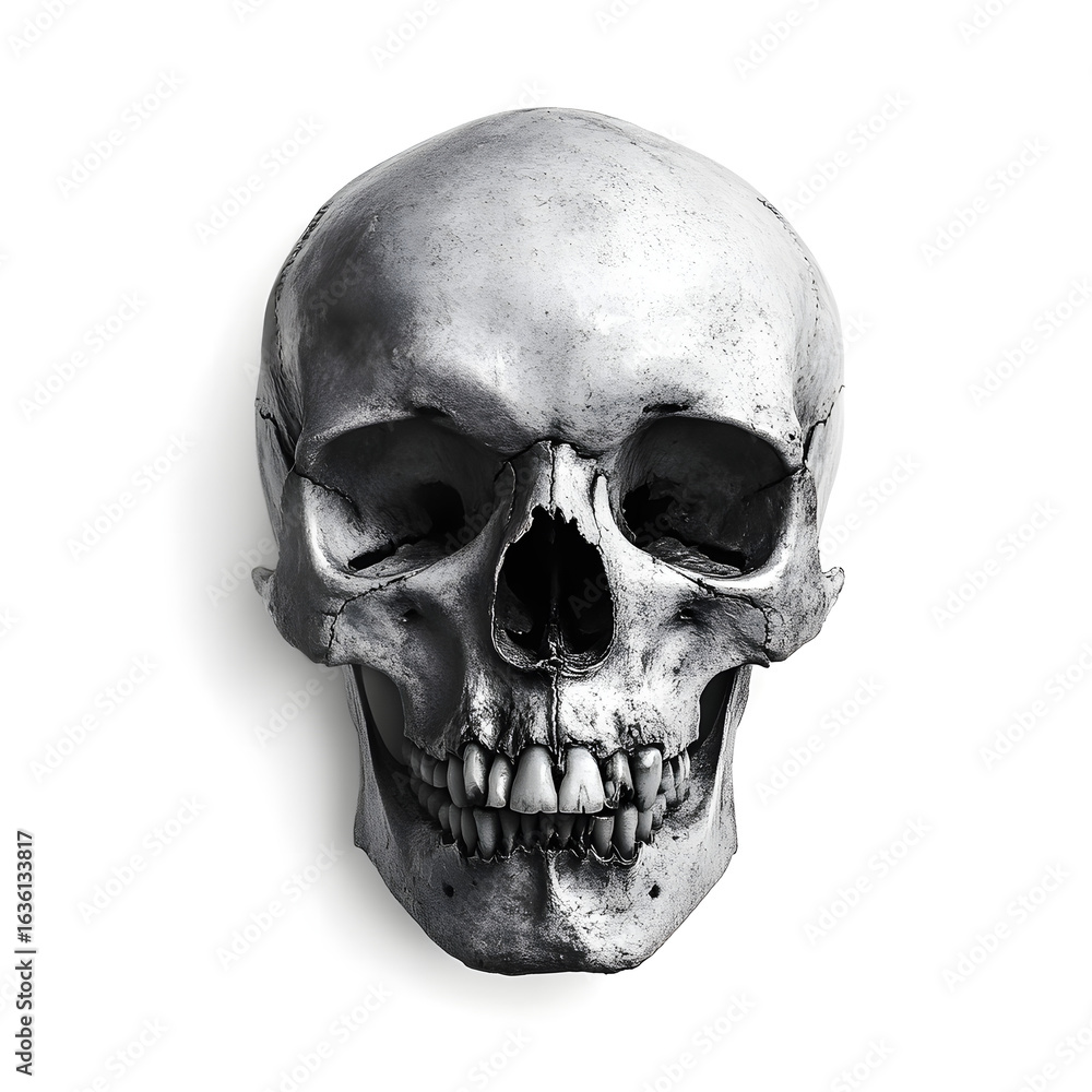 Obraz premium Detailed Human Skull: Anatomy Illustration- Ai generated