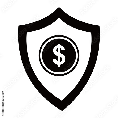 Financial protection icon symbol concept for graphic design, website, UI. Finance themed icon concept.