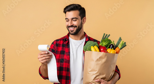young man with a  Shop slip