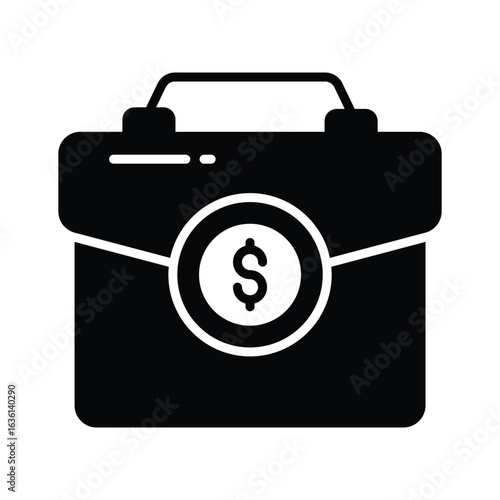 Trendy glyph icon of a formal business bag briefcase