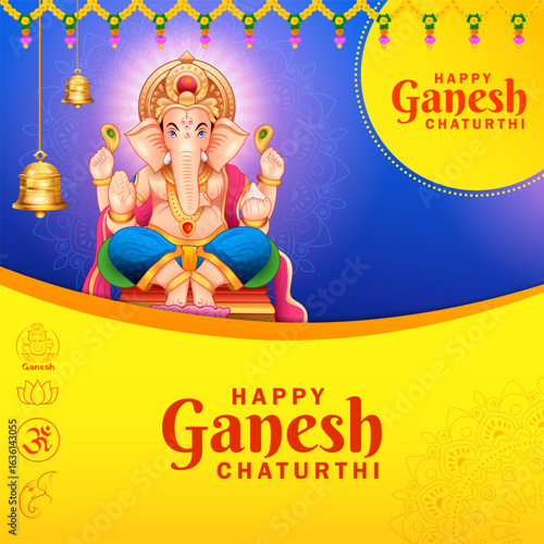 illustration of Lord Ganpati background for Ganesh Chaturthi festival of India