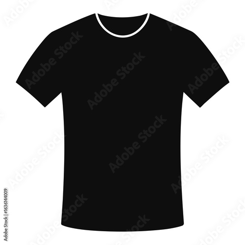 Black T Shirt Front View Mockup Isolated clothing apparel