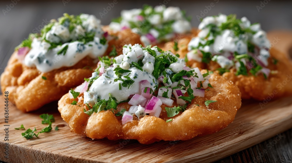 Lángos is a popular Hungarian deep-fried flatbread, often topped with creamy sour cream, grated cheese, or garlic butter—crispy outside, soft and fluffy inside. Lángos is a popular Hungarian deep-fried flatbread, often topped with creamy sour cream, grated cheese, or garlic butter—crispy outside, soft and fluffy inside.
