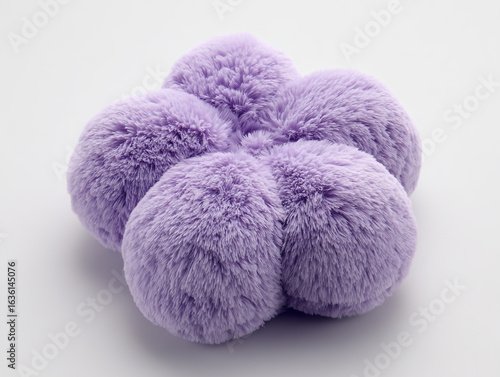 Light purple fluffy flower made of pompons isolated on white background