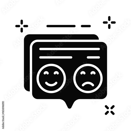 Grab this glyph icon representing user feedback reviews