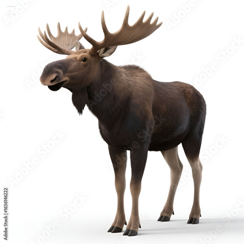 Wallpaper Mural Majestic moose, a 3D render of a North American giant. Torontodigital.ca