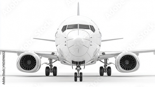 Isolated Front View of Airplane on White Background for Professionals