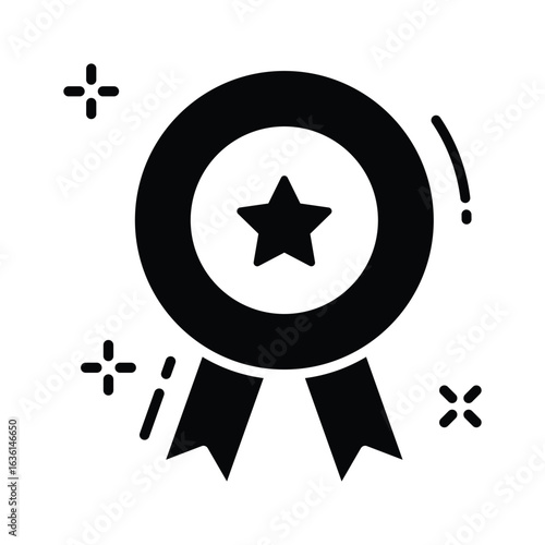Grab this glyph icon of branding name badge