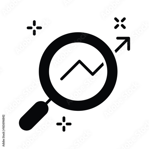 Trendy glyph style icon for SEO analysis overview
