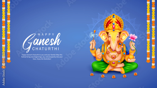illustration of Lord Ganpati background for Ganesh Chaturthi festival of India