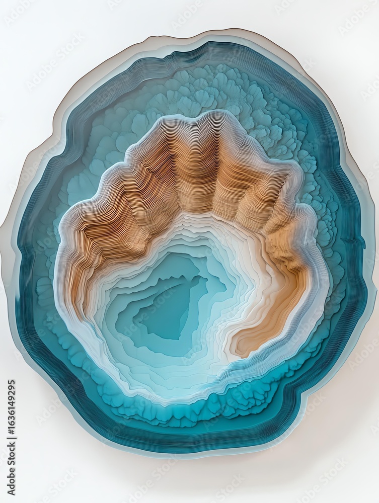 Fototapeta premium Balanced Layers in Warm Taupe and Bright Cyan