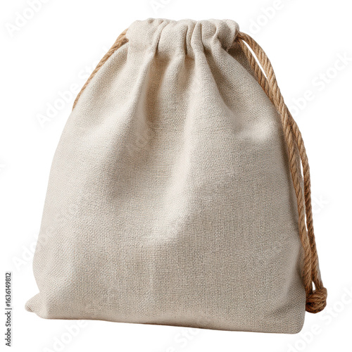 Natural Fabric Drawstring Bag Empty for Storage and Organization