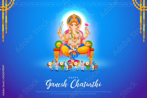 illustration of Lord Ganpati background for Ganesh Chaturthi festival of India