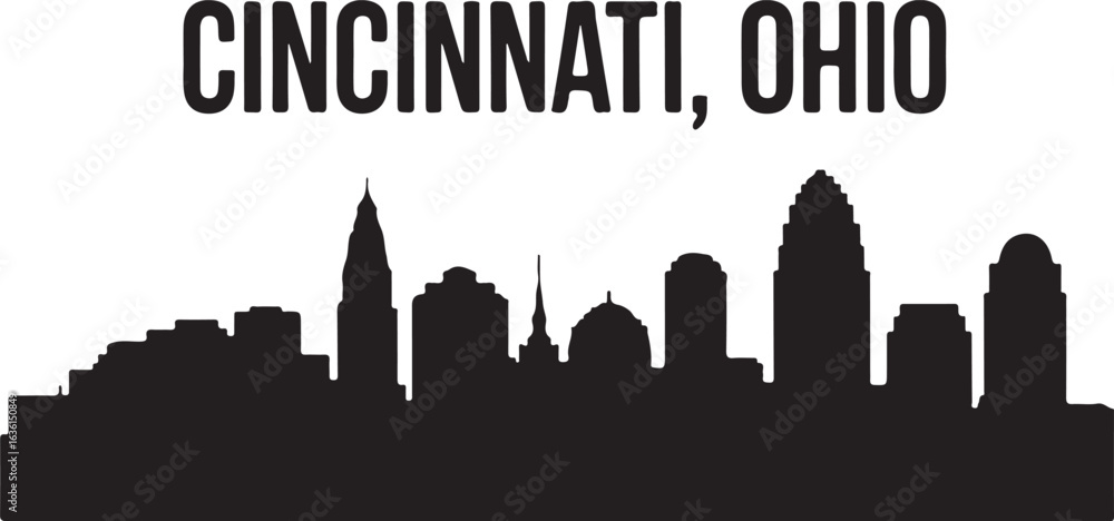 Naklejka premium Cincinnati Ohio Skyline Silhouette