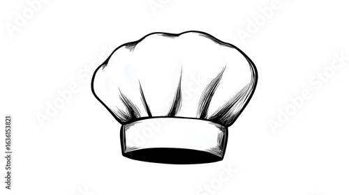 Chefs Hat Culinary Icon White Black Design,