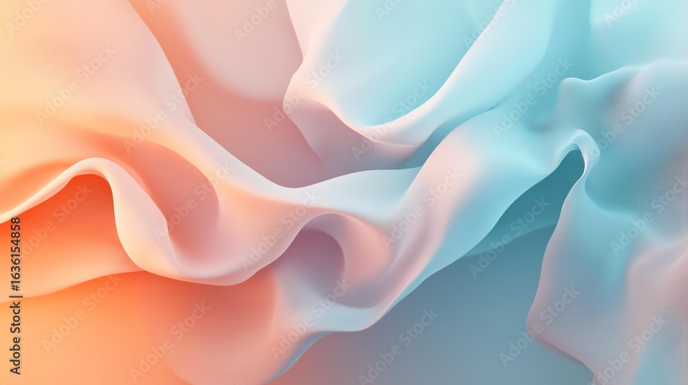 Obraz premium Twilight Gradient in Warm Beige and Bright Cyan