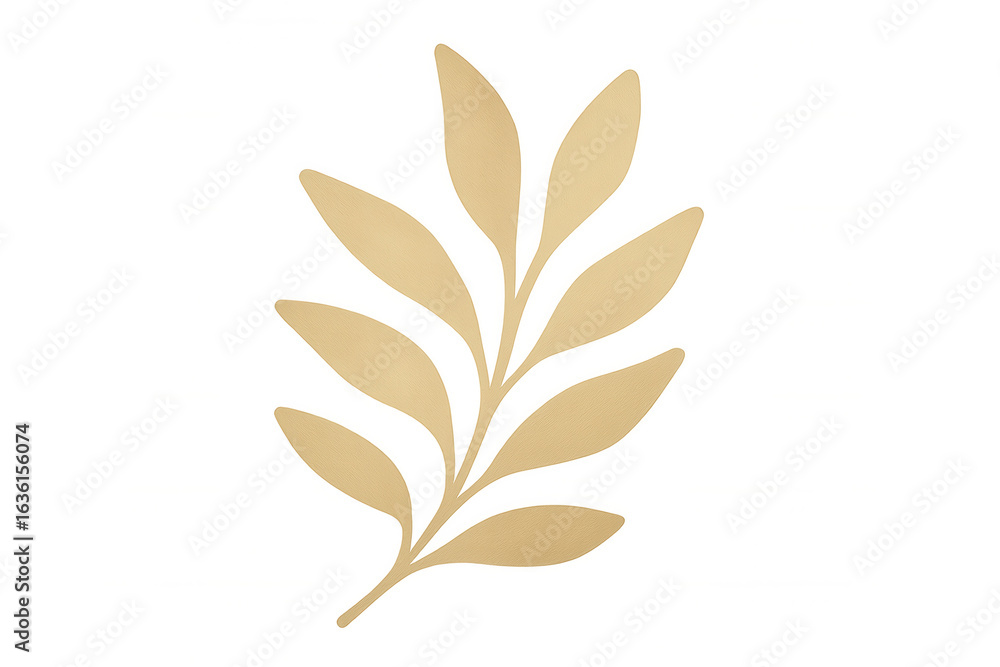 Golden foliage branch isolated on transparent background, offering versatile design options for various projects Golden foliage branch isolated on transparent background, offering versatile design options for various projects