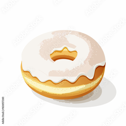 Donut mit weißer Zuckerglasur