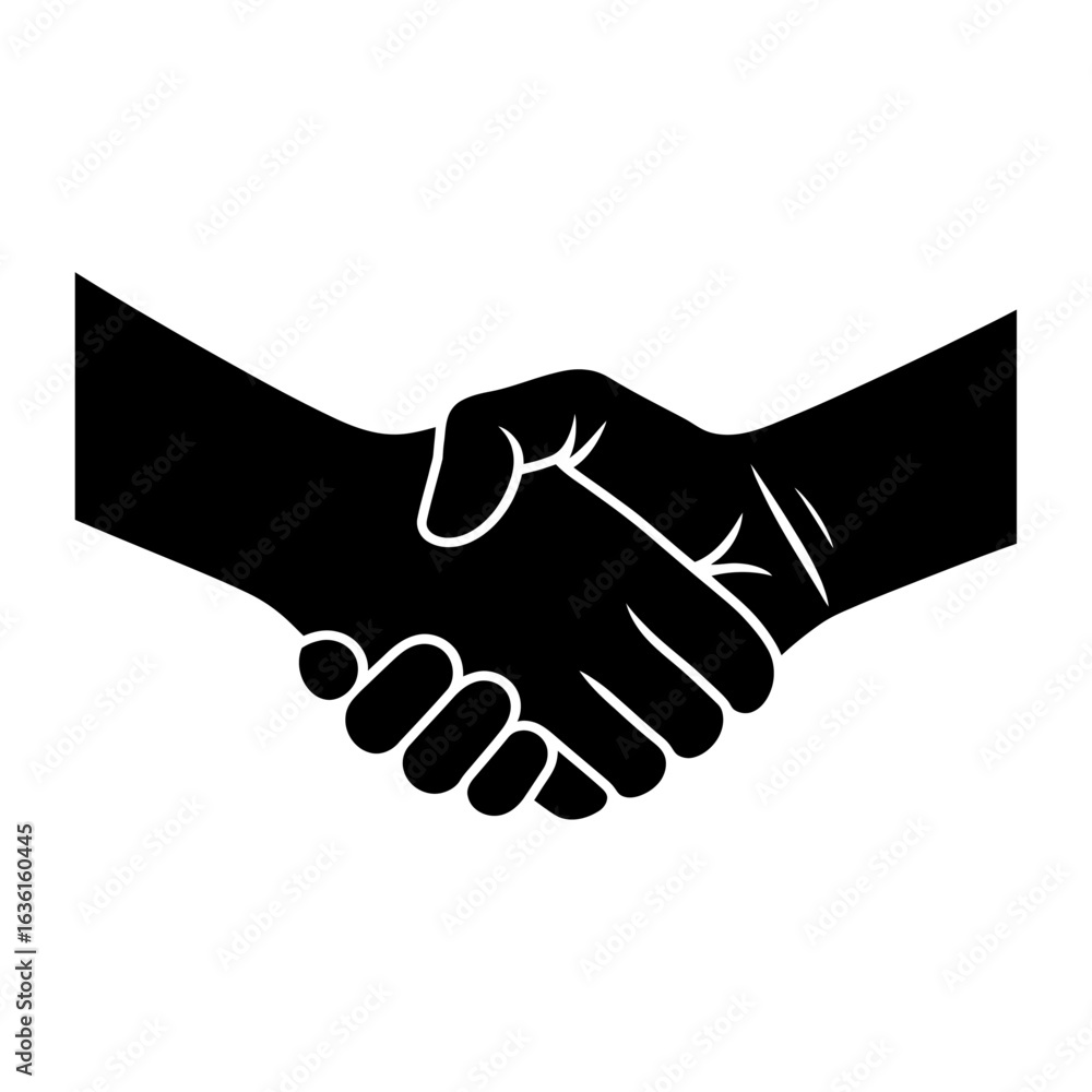 Fototapeta premium silhouette of a pair of hands shaking in agreement