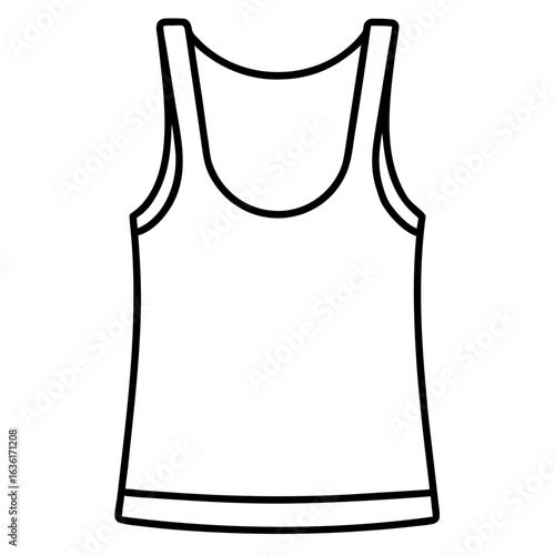 Tank Top Minimal Line Art Vector