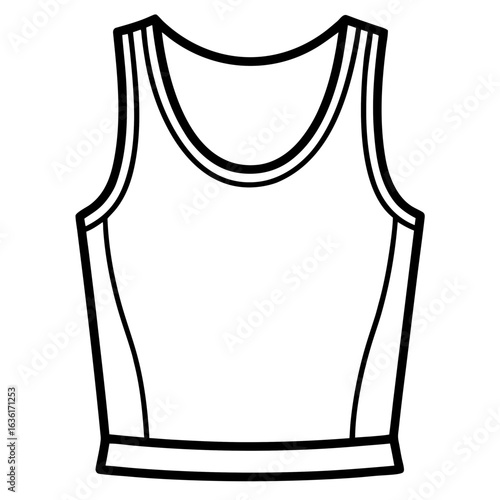 Tank Top Minimal Line Art Vector