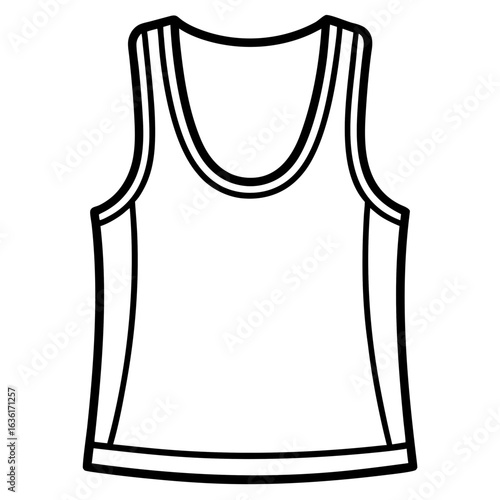 Tank Top Minimal Line Art Vector