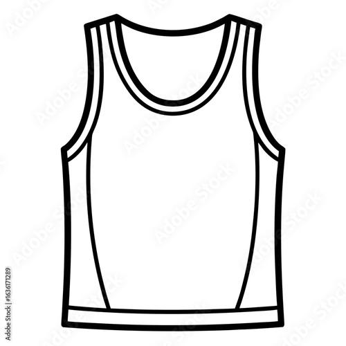 Tank Top Minimal Line Art Vector