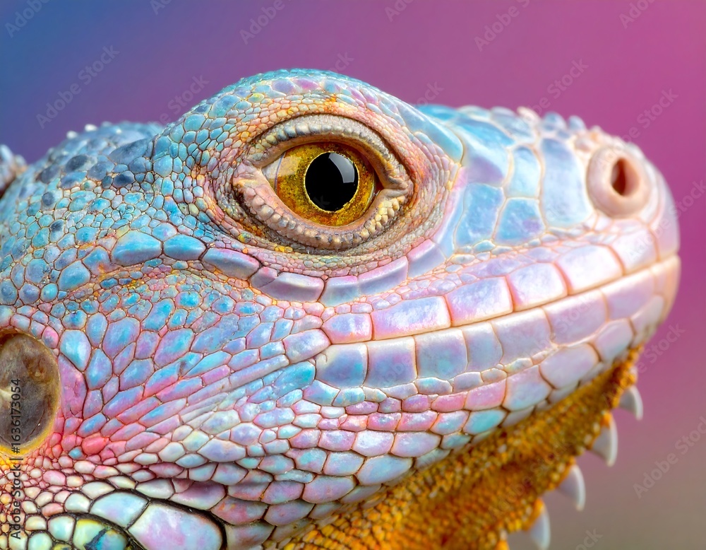 Fototapeta premium Close-up vibrant iguana head