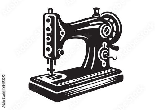 sewing machine logo silhouette vector, sewing machine silhouette vector illustration, vintage sewing machine silhouettes design, tailor sewing machine logo vector silhouette on white background