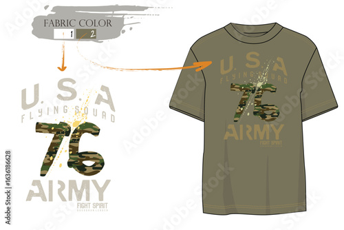 Army est. 1776 T-Shirt, USA Army print T shirt graphics, Military Retro urban style grunge  drawing, Military Green t shirt prints, tees usa army.eps8