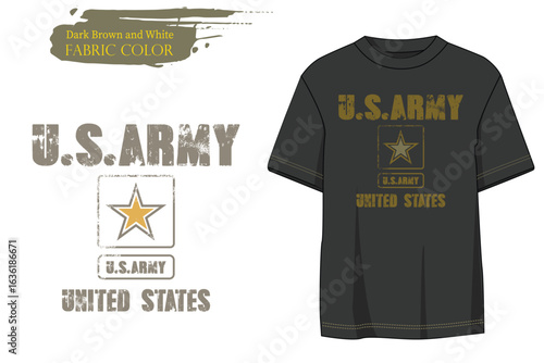 Army est. 1776 T-Shirt, Squad air force military typography,  USA Army print T shirt graphics, Retro urban style grunge  drawing, Military Green t shirt prints.eps8